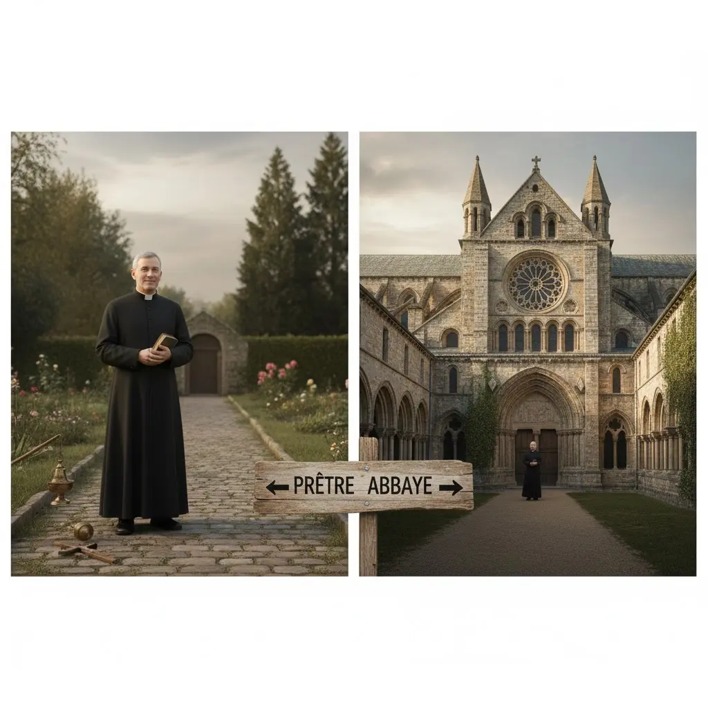 difference pretre abbaye de valmont